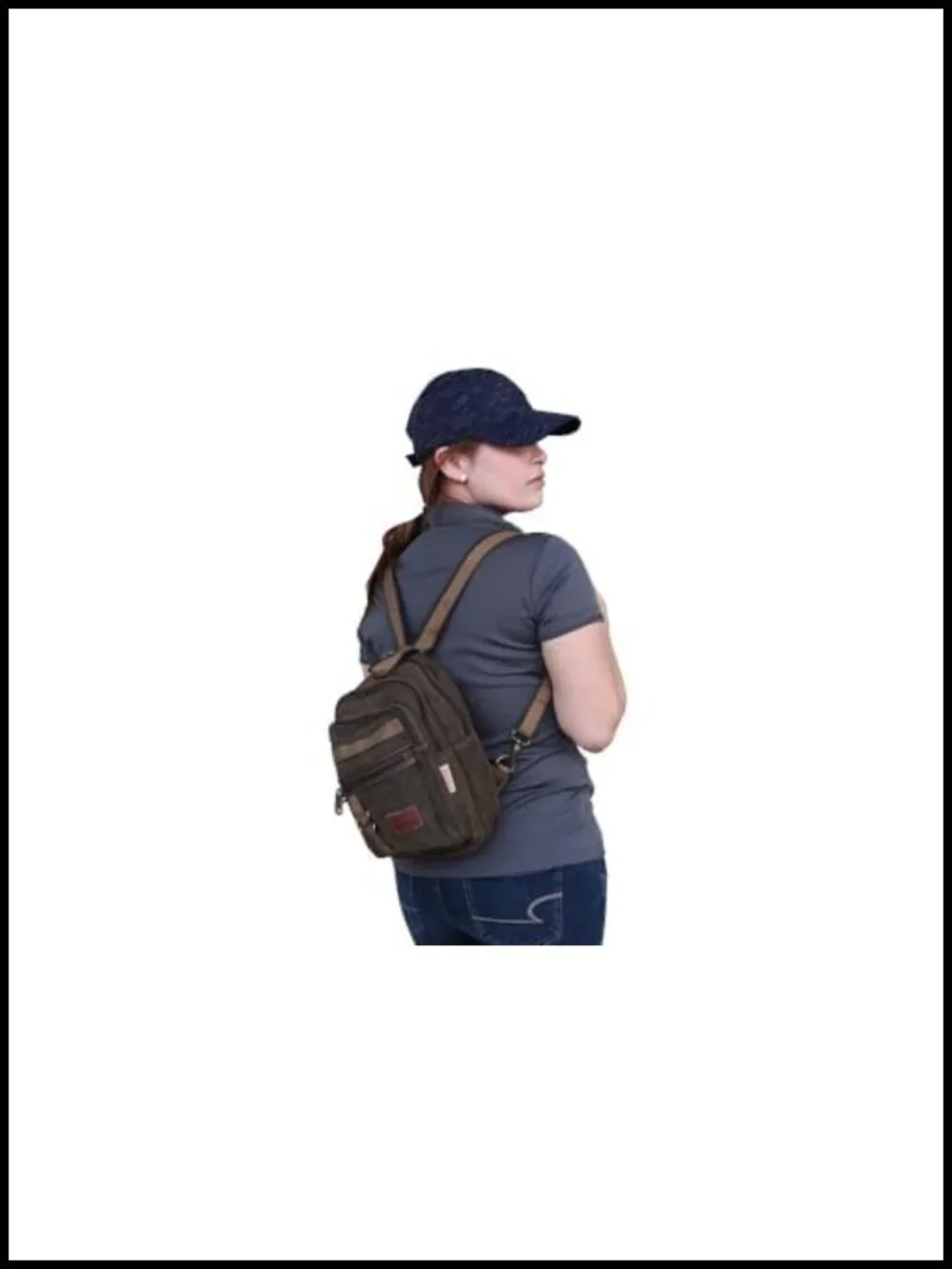 Convertible Backpack Sling Bag Anti Theft Canvas Daypack Multi Pocket